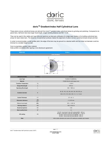 doricTM Gradient-Index Half Cylindrical Lens