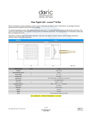 Fiber Pigtail LED - LuxeonTM III Star