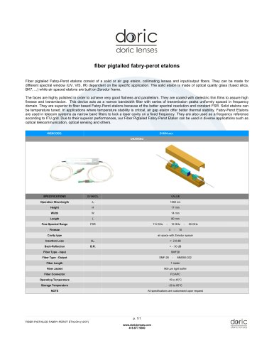 Fiber Pigtailed Fabry-Perot Etalon