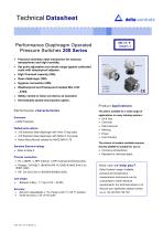 Performance Diaphragm Operated   Pressure Switches  200 Series