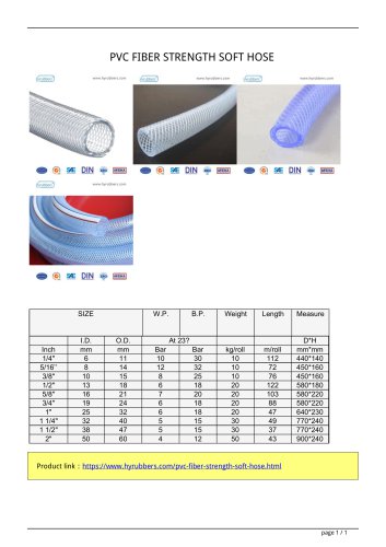 PVC FIBER STRENGTH SOFT HOSE