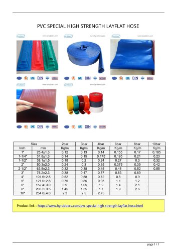 PVC SPECIAL HIGH STRENGTH LAYFLAT HOSE