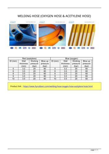 WELDING HOSE (OXYGEN HOSE & ACETYLENE HOSE)