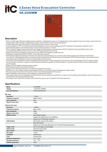 Zones Voice Evacuation Controller VA-2240WM