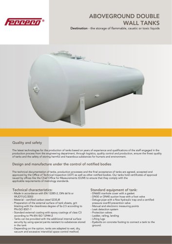 Above ground double wall tanks