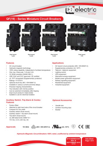 QF(19) - Series Miniature Circuit Breakers