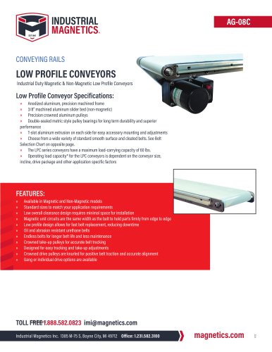 CONVEYING RAILS LOW PROFILE CONVEYORS