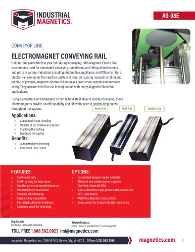 CONVEYOR LINE ELECTROMAGNET CONVEYING RAIL