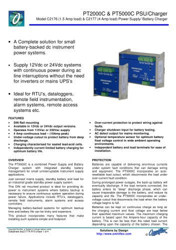 Model C2176B PT2000C 24Vdc PSU/Battery Charger