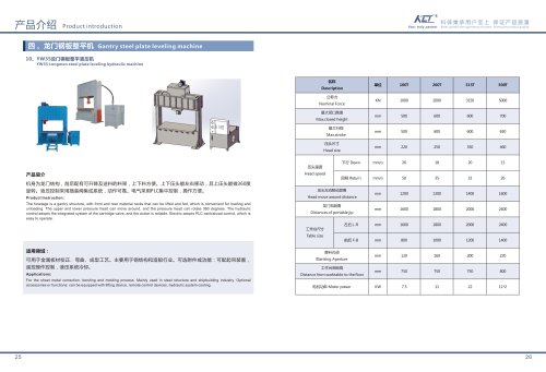 Gantry steel plate leveling hydraulic press