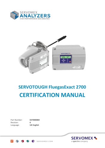 SERVOTOUGH FluegasExact 2700 Certification Manual 02700008D_6