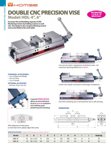 DOUBLE CNC PRECISION VISE_ HDL-4",6"