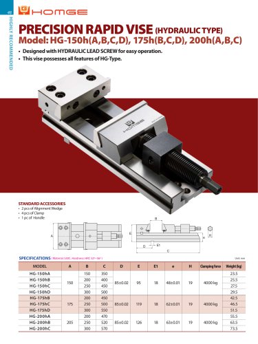 PRECISION RAPID VISE_ Mechanical Type and Hydraulic Type