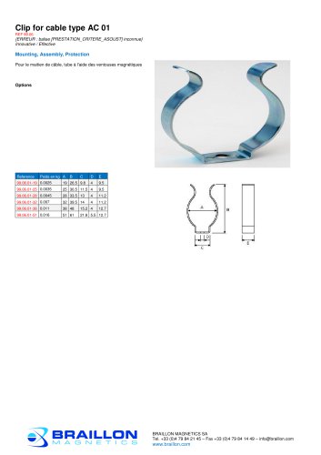 Clip for cable type AC 01