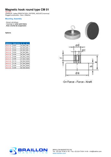 Magnetic hook round type CM 01