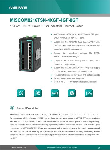 MISCOM8216TSN-4XGF-4GF-8GT Datasheet