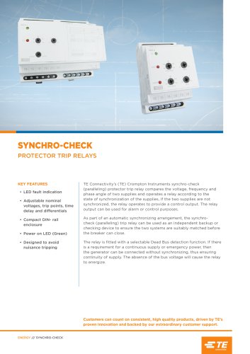 SYNCHRO-CHECK PROTECTOR TRIP RELAYS