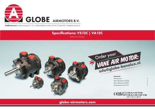 GLOBE V12 Vane Air Motor Specifications