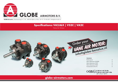 GLOBE V2 Vane Air Motor Specifications