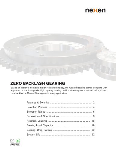 ZERO BACKLASH GEARING