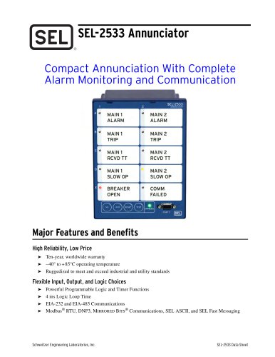 SEL-2533 Annunciator