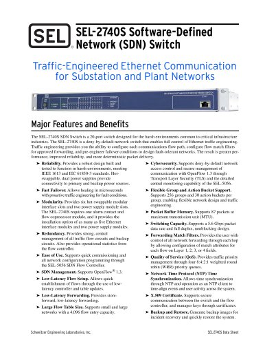 SEL-2740S Software-Defined Network (SDN) Switch