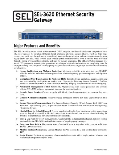 SEL-3620 Ethernet Security Gateway