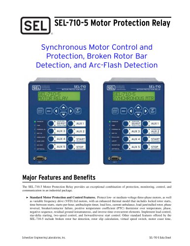 SEL-710-5 Motor Protection Relay