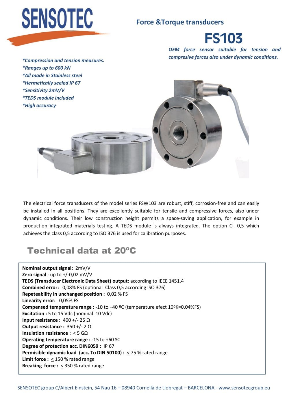 FS103 - Sensotec Instruments