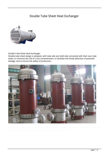 Double Tube Sheet Heat Exchanger