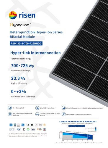 RSM132-8-700-725BHDG - Heterojunction Hyper-ion Series Bifacial Module