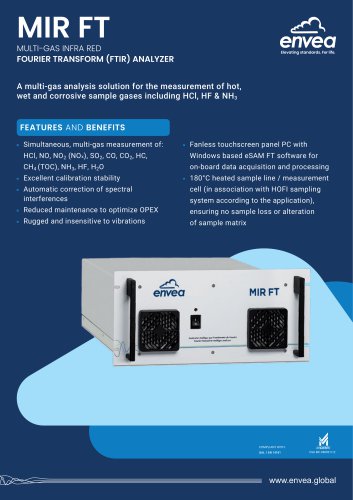 MIR FTIR High Performance CEM Analyser Datasheet