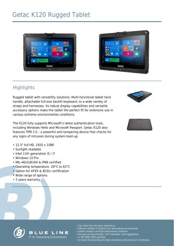 Getac K120 Rugged Tablet