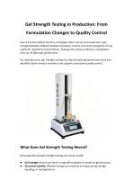 Gel Strength Testing in Production: From Formulation Changes to Quality Control