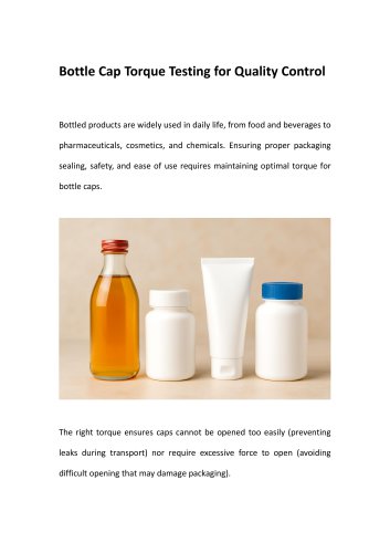 Saicheng-Bottle Cap Torque Testing for Quality Control