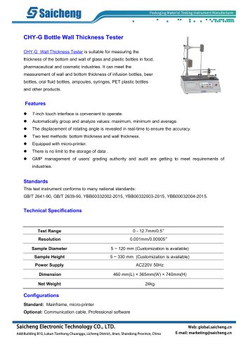 Saicheng Bottle Wall Thickness Tester CHY-G
