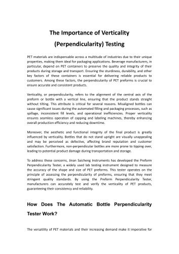 Saicheng The Importance of Verticality (Perpendicularity) Testing