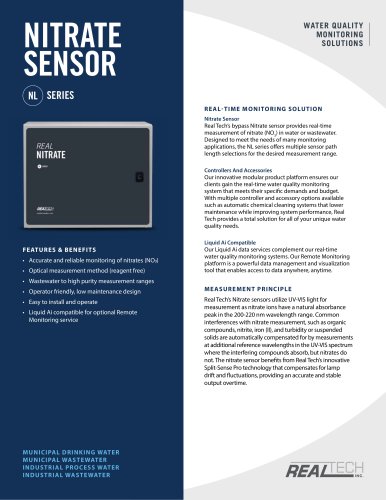 Nitrate Sensor Specification Sheet - Real Tech