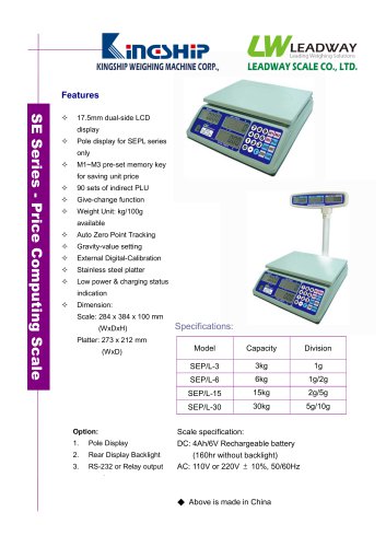 SE Series - Price Computing Scale