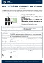 Data sheet LNR06V4 - Battery powered logger with integrated radar level sensor
