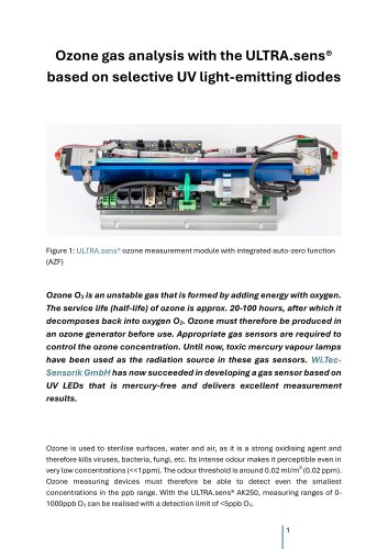 Ozone gas analysis with the ULTRA.sens®