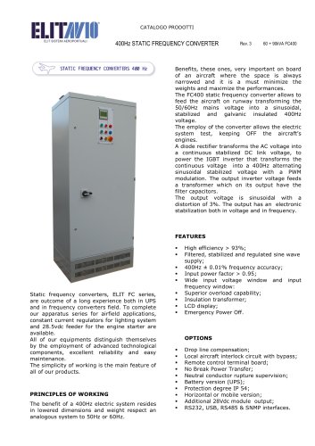 STATIC FREQUENCY CONVERTER 400Hz 60 ÷ 90kVA FC400