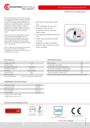 VSO-32E Base Sounder 24VDC
