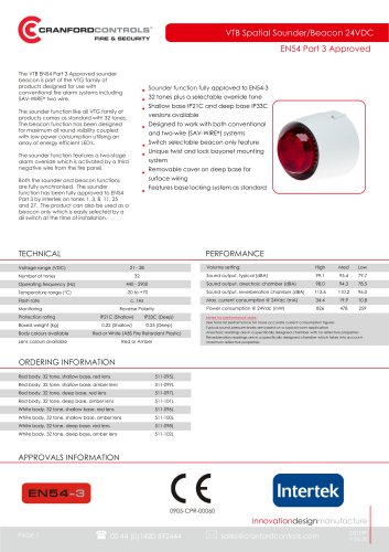VTB Spatial Sounder/Beacon 24VDC