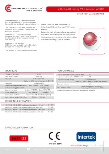 VXB-1EVAD Ceiling VAD Beacon 24VDC