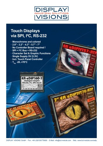 Flyer eDIP - Graphic w. Touch SPI, RS232, i2C