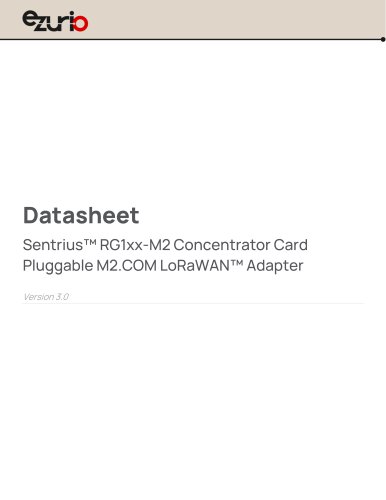 Sentrius™ RG1xx-M2 Concentrator Card Pluggable M2.COM LoRaWAN™ Adapter