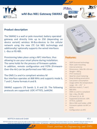 wM-Bus NB1 Gateway SWAN2
