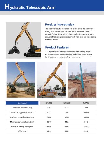 Hydraulic telescopic arm