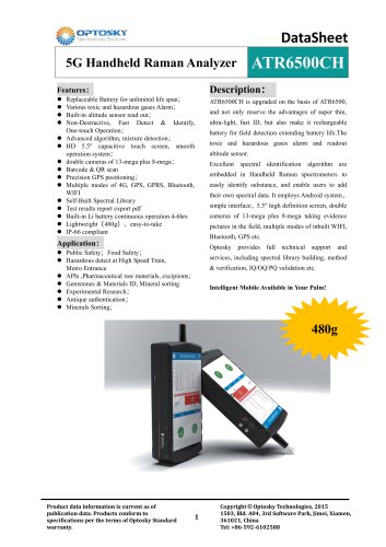 5G Handheld Raman Analyzer ATR6500CH